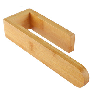 Toallero de bambú autoadhesivo de pared, diseño minimalista para baño y uso doméstico - Product Image 2