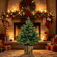 Pohon Natal Artifisial Realistis Berkualitas Tinggi Grosir, Pohon Pinus Hijau dalam Pot, Dekorasi Natal Dalam Ruangan, Dekorasi Rumah & Kantor untuk Liburan