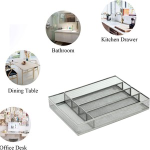 Cutlery Storage Box Rectangular Metal Mesh Drawer Organizer Kitchen utensil Rack Minimalist Design Standing Type - Product Image 3