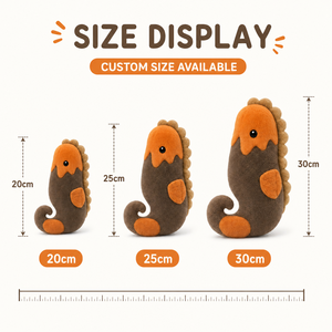 Peluche Hippocampe Marron Orange Personnalisée, Jouet en Peluche Doux Créature Marine, Conception de Poupée Décorative, Faible MOQ, Service OEM ODM, Direct Usine - Product Image 3