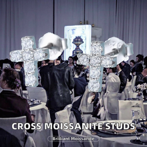 GRA Certified Wholesale 925 Sterling <b>Silver</b> Moissanite Cute Unisex <b>Stud</b> <b>Earrings</b> - Product Image 2