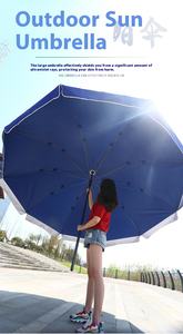 Parasol de Plage Moderne de Grande Taille pour l'Extérieur, Rétractable, Pliable, Publicitaire, Oxford, Manuel, Résistant au Vent, Revêtement Noir - Product Image 2