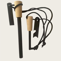 Allume-feu multifonction en bois et paracorde tressé fait main, grande taille, Feueranzunder