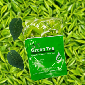 Etiqueta privada Té verde Hoja de ácido hialurónico refrescante Mascarilla facial Todo Tipo de Piel Cuidado DE LA PIEL Hidratante Nutrición profunda - Product Image 2