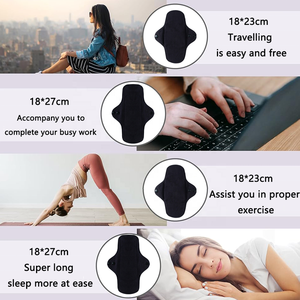 Serviettes hygiéniques lavables en coton biologique pur, 4 couches, noires, tendance, saines, pour femmes, réutilisables, pour l'incontinence - Product Image 5