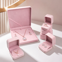 Boîte à bijoux de luxe en velours, étui d'emballage personnalisé pour bagues, colliers et boucles d'oreilles, présentoir à bijoux haut de gamme pour cadeaux de mariage et marques de détail