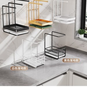 Wall-mounted Dishcloth <b>Rack</b> 3-tier No-drill Drain <b>Rack</b> <b>For</b> <b>Kitchen</b> Windowsill <b>Storage</b> Towels Cleaning Cloths - Product Image 4