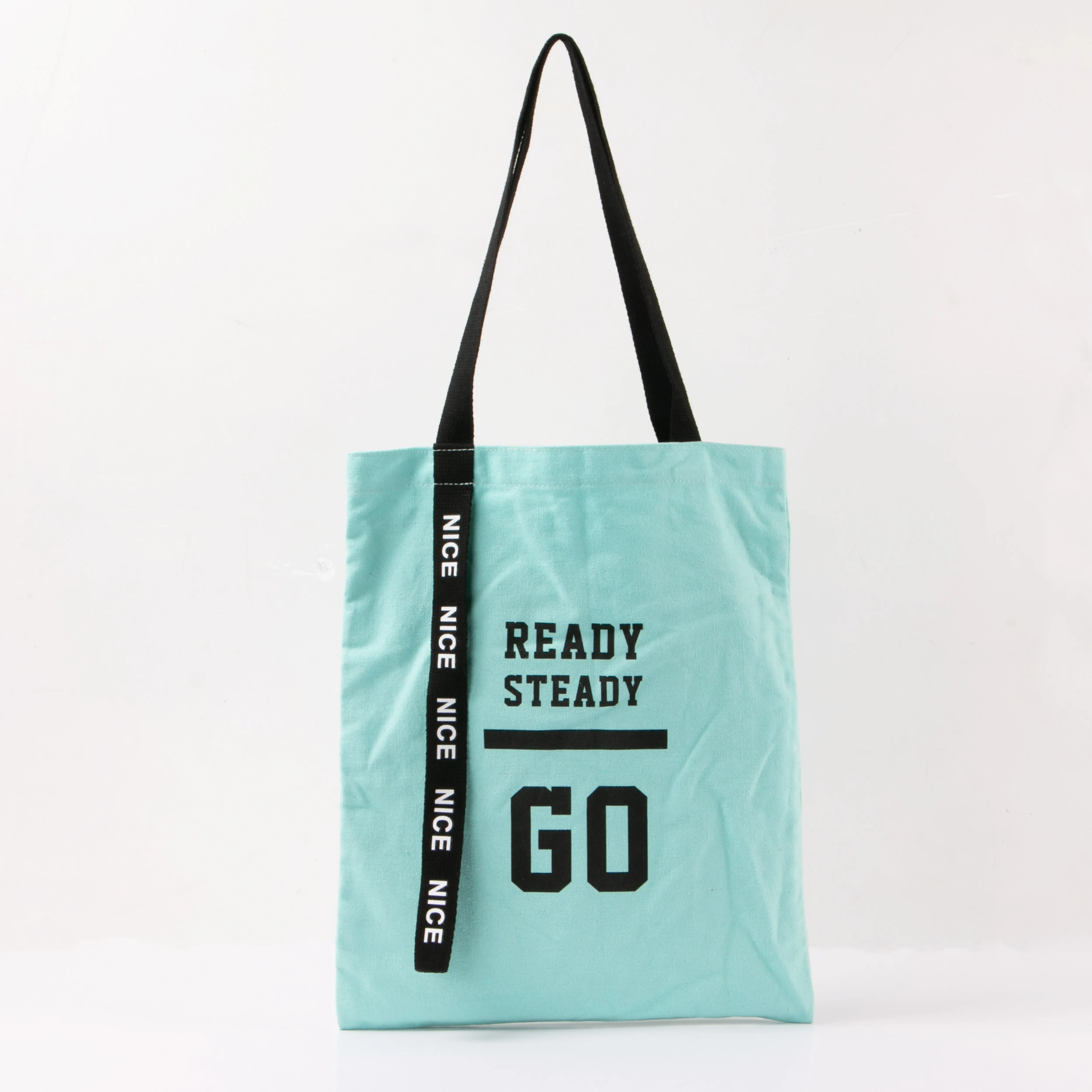 OEM promotional recycling shoulder grocery sling supermarket beach shopper shopping bag cotton canvas tote bag with rope handle