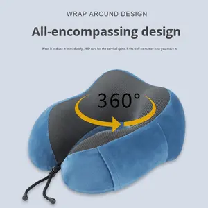 Funda <span class=keywords><strong>de</strong></span> <span class=keywords><strong>almohada</strong></span> <span class=keywords><strong>de</strong></span> espuma viscoelástica para el cuello <span class=keywords><strong>de</strong></span> <span class=keywords><strong>viaje</strong></span>, <span class=keywords><strong>kit</strong></span> <span class=keywords><strong>de</strong></span> <span class=keywords><strong>viaje</strong></span> <span class=keywords><strong>de</strong></span> avión transpirable cómodo con máscaras para los ojos contorneadas en 3D, tapones para los oídos <span class=keywords><strong>y</strong></span> bolsa - Product Image 2