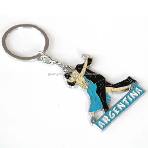 Bán Buôn New Kim Loại Men ARGENTINA Du Lịch Lưu Niệm Khiêu Vũ Ballerina Keychain