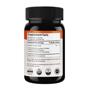 Suplemento Nutracéutico de Hongos Chaga, 14000mg, Favorece el Bienestar General, 120 Cápsulas de Hongos Chaga - Product Image 5