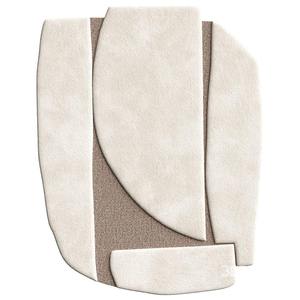 Alfombra de Lana Moderna de Diseño Abstracto, Hecha a Mano, de Lujo, Personalizada, de Pelo Alto, Color Beige Marfil, Antideslizante, Apta para Mascotas, Ovalada - Product Image 5