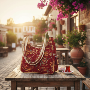 Traditional Turkish Kilim Designed and Tasseled Bag - Product Image 3