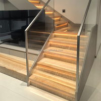 Escalier intérieur personnalisé moderne à double rampe conception lisse droite pour Villa caractéristiques décoratives élégantes