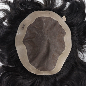 Protesi Capillare MONO Economica per Uomini, <span class=keywords><strong>Capelli</strong></span> Vergini Realistici di Colore Nero - Product Image 5