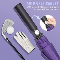 Paraguas de Golf Grande de 68 Pulgadas con Doble Toldo, OEM ODM, Logotipo Personalizado, Regalo Empresarial, Buena Calidad, Resistente al Viento, Estructura de Fibra de Vidrio, 190T Pongee