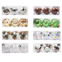 Großhandel Transparente Klare Glas-Weihnachtsbaumkugeln Hängende Blanko Runde Ornamente Weihnachtsdekoration Kugeln