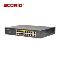 Harga Pabrik Switch PoE Ethernet Gigabit 16 Port 150W dengan 2 Port Uplink GE