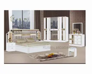 Good Quality Brand New White Wooden Bedroom Furniture Mirrored Bedroom Set