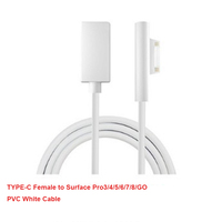 Câble adaptateur Microsoft Surface Pro 3/4/5/6/7/GO Type-C DC PD Charge rapide 15V 4A 65W/102W Utilisation informatique