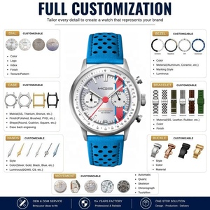 นาฬิกาข้อมือผู้ชาย OEM ODM โลโก้สั่งทำพิเศษ 100M Sapphire Sports Chronograph  ตัวเรือนสแตนเลสสตีล  รุ่นแข่งรถมอเตอร์สปอร์ต  รุ่นลิมิเต็ดอิดิชั่น  ระบบควอตซ์ - Product Image 2