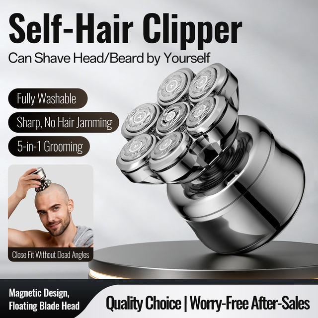 Electric Head Shaver for Bald Men Type-C Rechargeable IPX Waterproof Wet & Dry Cordless Shaver for Silky Bald Head Grooming Kit