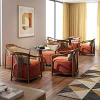 Canapé simple en bois massif de luxe léger Lovein, combinaison de deux chaises, meubles de maison, salon, hall d'hôtel, entreprise