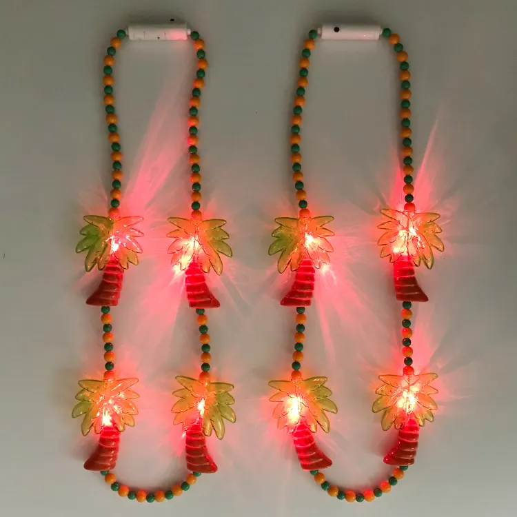 Collier de perles LED lumineux Cocotier Design Mardi Gras Party Favors