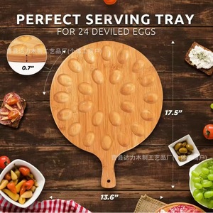 Solid Wood Round Cutting Board With Handle And Juice Grooves For <b>Kitchen</b> Use - Product Image 4