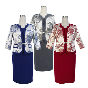 Ensembles de robes florales en gros pour femmes africaines, ensembles de vêtements personnalisés grande taille pour femmes, costumes de cérémonie pour dames, tenues décontractées de bureau - Product Image 1