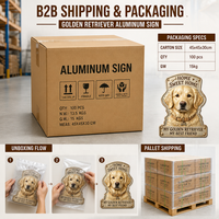 Plaque murale décorative en aluminium 3D personnalisée pour chien Golden Retriever, en relief, qualité supérieure, vente en gros, OEM