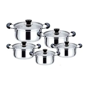 Đa chức năng cookingware Set thép không gỉ 10 pcs nấu ăn súp nồi đặt marmites inox nhà soong