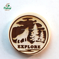 Aimant de réfrigérateur en bois souvenir gravé au laser personnalisé