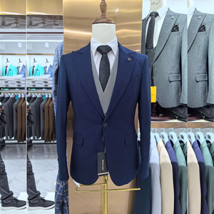 Completo Uomo di Lusso 2024, Alta Qualità, 3 Pezzi: Giacca, Pantaloni e Gilet, Abbigliamento <span class=keywords><strong>Maschile</strong></span> con Risvolto e Bottone Singolo, Costume Homme <span class=keywords><strong>Blazer</strong></span> - Product Image 1