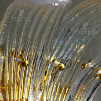 Appliques murales vintage Palmatte, lampes murales fantaisie en verre de Murano transparent, lampes de chevet pour la maison