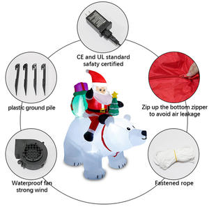 Decoraciones Navideñas Inflables, Auto de <span class=keywords><strong>Reno</strong></span> Inflable de Santa Claus con Caja de Regalo, <span class=keywords><strong>Adorno</strong></span> Navideño para Exteriores - Product Image 3