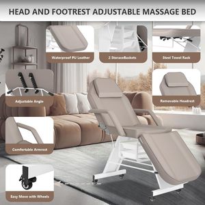 Lit rotatif électrique de chaise de beauté de salon de beauté de station thermale médicale de base d'acier inoxydable de couleur faite sur commande de luxe de 4 moteurs - Product Image 3