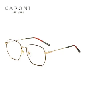 Очки CAPONI с защитой от излучения женские, квадратные металлические высококачественные очки с защитой от синего света, 2021