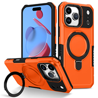 Coque de téléphone magnétique populaire en TPU+PC avec cadre en forme d'anneau, protection à 360°, motif personnage de dessin animé, compatible avec