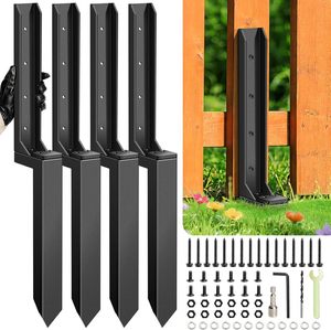 Picchetti di Ancoraggio Rimovibili in Acciaio Rinforzato per Recinzioni, Riparazione Pali Inclinati in <span class=keywords><strong>Legno</strong></span>, Picchetti da Terra Resistenti per Riparare Supporti Rovinati o Inclinati - Product Image 2