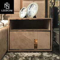 Nouveau design d'ensemble de meubles de chambre à coucher de luxe lit en bois tête de lit king size en cuir blanc lit de luxe