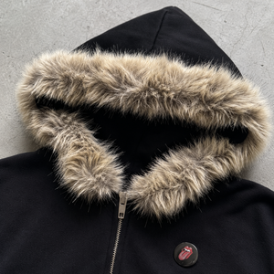 <strong>Men's</strong> <strong>Fur</strong> <strong>Hooded</strong> Zip up Jacket Embroidered Sleeve Graphic Winter Hoodie Oversized Streetwear Casual <strong>Coat</strong> Wholesale Custom - Product Image 2
