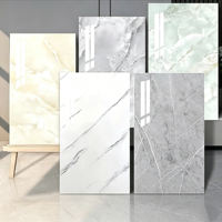 Panneau mural en PVC marbré brillant moderne de 3 mm, panneau mural UV, panneau de décoration intérieure, panneau mural imperméable à l'eau pour salle de bain