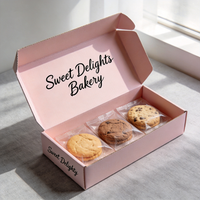 Boîte d'emballage esthétique rose pour pâtisserie, production 72H, boîte cadeau souple pour biscuits, imperméable et biodégradable