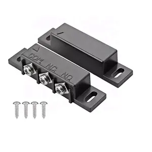 Sensor de puerta eléctrico para ventana y puerta, sistema de alarma con cable magnético, interruptor de contacto, negro, MC-31B, NO/NC/COM