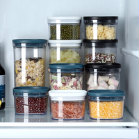 Récipient de stockage d'aliments hermétique transparent en plastique sans BPA 3 set Boîte de rangement de cuisine idéale pour les céréales