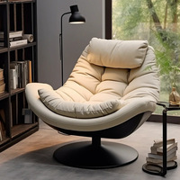 Fauteuil simple capitonné de style italien minimaliste, pouf de luxe accessible pour salon, balcon, bar, détente