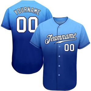 Maillot de baseball personnalisé à dégradé, uniforme de sport entièrement boutonné, unisexe, adulte, anti-humidité, tailles S-7XL - Product Image 1