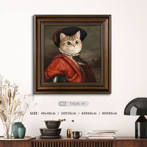 Novità pittura su tela per gatti ispirata a ritratti di fama mondiale per la decorazione di interni e regali divertenti per animali domestici - Product Image 6