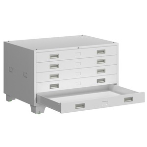 <b>Filing</b> Cabinet Multi Drawer Steel <b>Storage</b> Lockable Push Pull Type Drawing Paper Scroll Organizer - Product Image 2